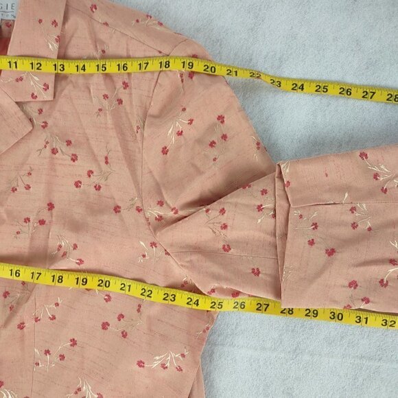Maggie McNaughton Peach Pink Floral Flower Button Up Blazer, Jacket. Size 22W - Picture 6 of 10